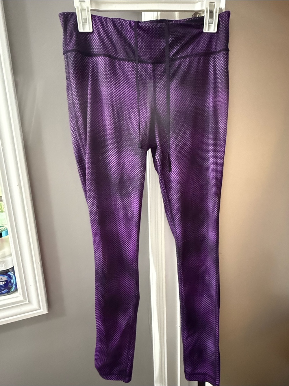 Source Unknown Purple Textured High-Rise Track Pants
